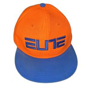NIKE True Elite Cap Adult M Snapback Flat Adjustable Orange Blue Snap Back Hat
